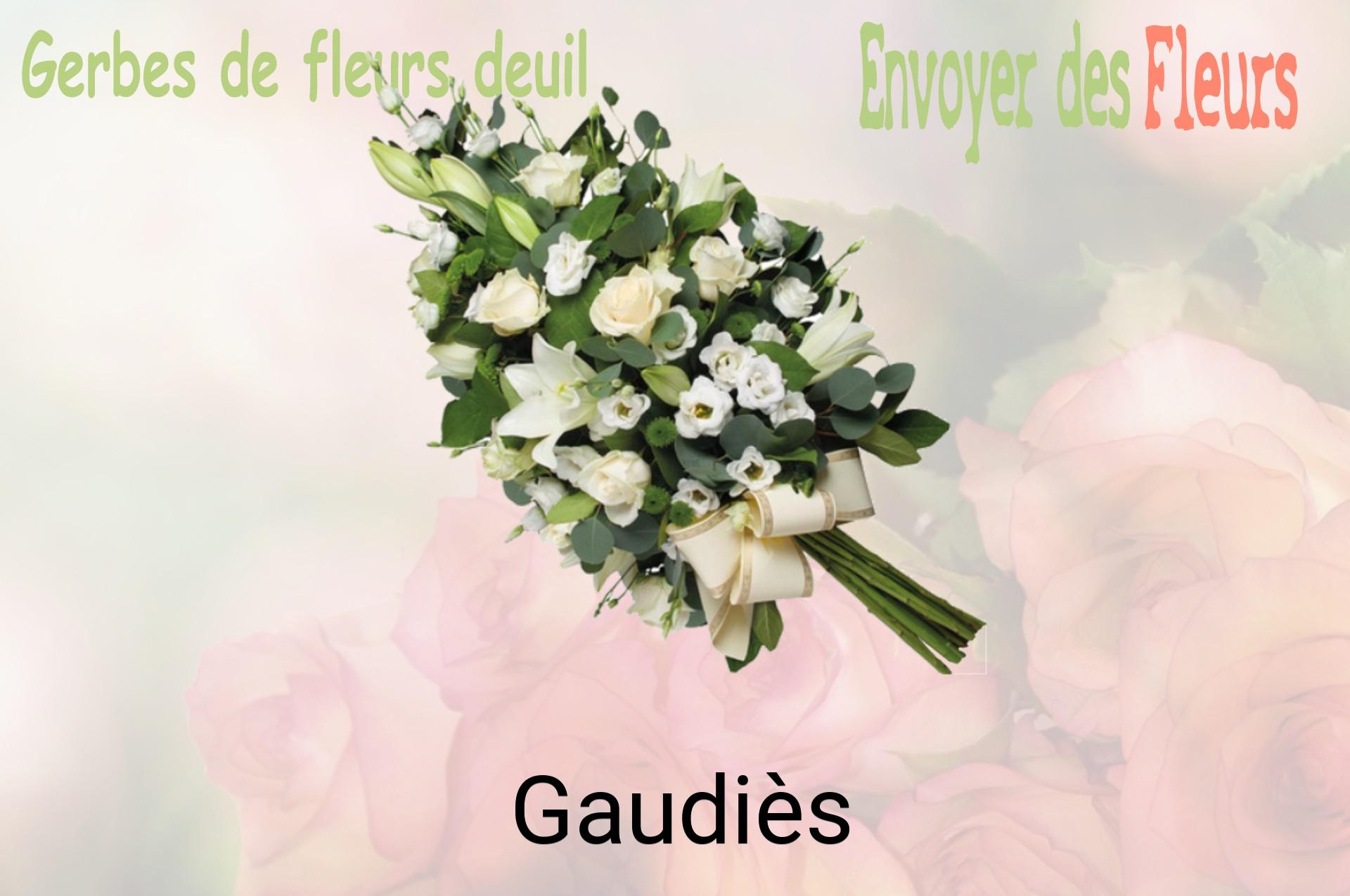 Gerbe de fleurs de deuil livrée à Gaudiès